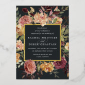 Waterverf van Rustic Bloom Floral Wedding Folie Uitnodiging (Voorkant)