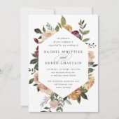 Waterverf van Rustic Bloom Floral Wedding Kaart (Voorkant)