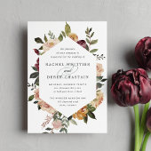 Waterverf van Rustic Bloom Floral Wedding Kaart