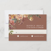 Waterverf van Rustic Bloom Floral Wedding RSVP Kaartje (Voorkant)
