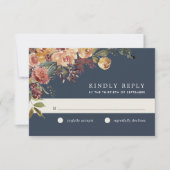 Waterverf van Rustic Bloom Floral Wedding RSVP Kaartje (Voorkant)
