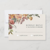 Waterverf van Rustic Bloom Floral Wedding RSVP Kaartje (Voorkant)