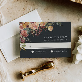 Waterverf van Rustic Bloom Floral Wedding RSVP Kaartje