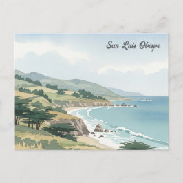 Waterverf van San Luis Obispo California Briefkaart
