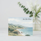Waterverf van San Luis Obispo California Briefkaart (Staand voorkant)