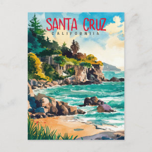 Waterverf van Santa Cruz California Briefkaart
