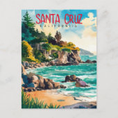 Waterverf van Santa Cruz California Briefkaart (Voorkant)