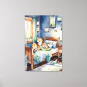 waterverf van schattige Critters Kwekerij Room Art Canvas Afdruk (Voorkant)