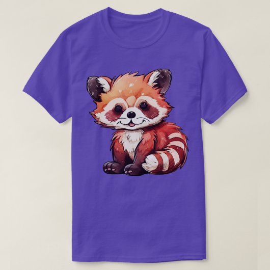 waterverf van schattige rode panda t-shirt (Design voorkant)