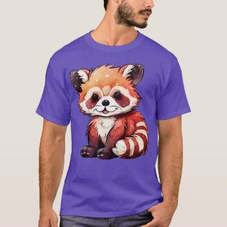 waterverf van schattige rode panda t-shirt