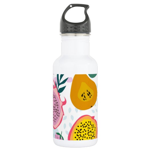 Waterverf van schattige verse vruchten waterfles  (Voorkant)