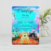 Waterverf van schattige Zeeen Kaart (Staand voorkant)