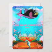 Waterverf van schattige Zeeen Kaart (Achterkant)