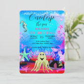 Waterverf van schattige Zeeen Kaart (Staand voorkant)