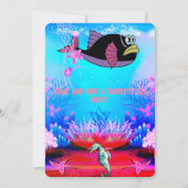 Waterverf van schattige Zeeen Kaart (Achterkant)