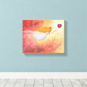 Waterverf van schilderijen Aurora, prinses van de  Canvas Afdruk (Insitu (Houten vloer))