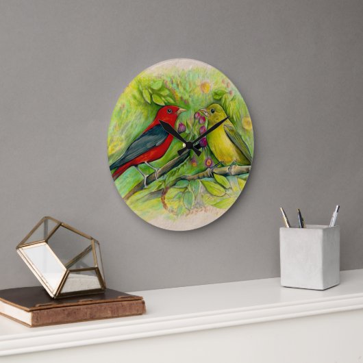 Waterverf van schitterende olieramers grote klok (Kantoor)