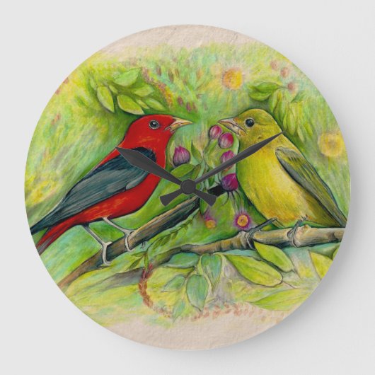 Waterverf van schitterende olieramers grote klok (Voorkant)