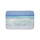 Waterverf van Seascape Blue en Aqua Badmat (Voorkant)