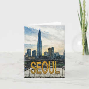 Waterverf van Seoul Korea Kaart