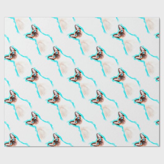 Waterverf van Siamese kat Cadeaupapier (Vlak)