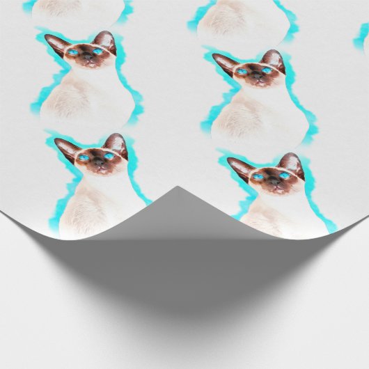 Waterverf van Siamese kat Cadeaupapier (Hoek)