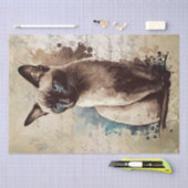 Waterverf van Siamese kat Tissuepapier (Craft)