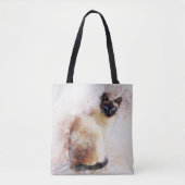 Waterverf van Siamese kat Tote Bag (Voorkant)
