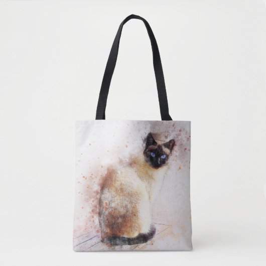 Waterverf van Siamese kat Tote Bag (Voorkant)