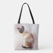 Waterverf van Siamese kat Tote Bag (Achterkant)