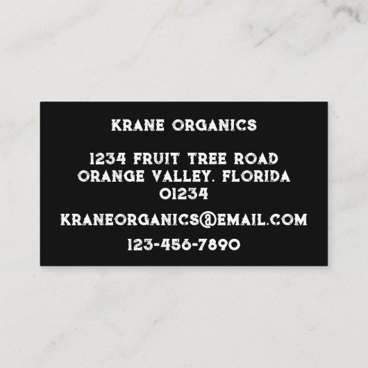 Waterverf van Sinaasappels Visitekaartje (Achterkant)