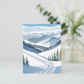 Waterverf van Skiberg Feestdagenkaart (Staand voorkant)