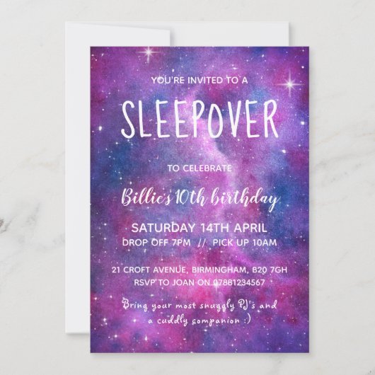 Waterverf van slaappover Galaxy en sterren Kaart (Voorkant)