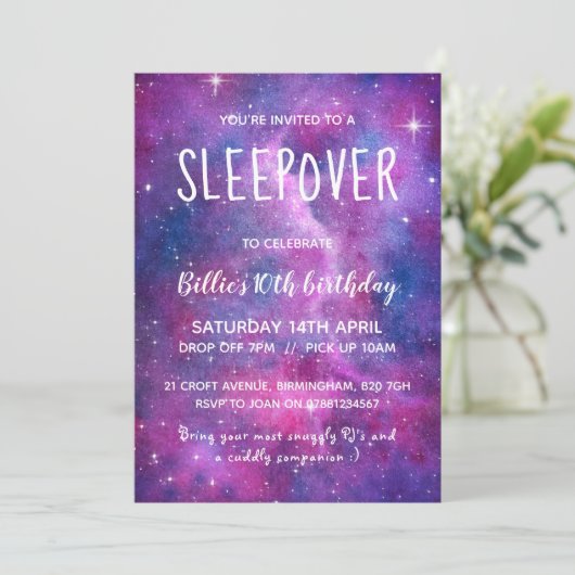 Waterverf van slaappover Galaxy en sterren Kaart (Staand voorkant)