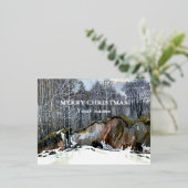 Waterverf van sneeuwravijn folie feestdagen briefkaart (Staand Voorkant)
