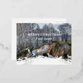 Waterverf van sneeuwravijn folie feestdagen briefkaart (Voorkant / Achterkant)