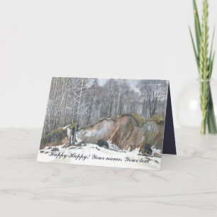 Waterverf van sneeuwravijn kaart