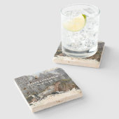 Waterverf van sneeuwravijn stenen onderzetter (Zijkant)