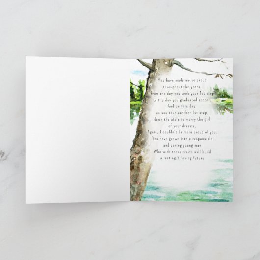 Waterverf van Son Wedding Day Lake Kaart (Binnen)