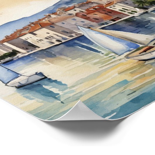 Waterverf van Split-Kroatië Poster (Hoek)
