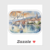 Waterverf van Split-Kroatië Sticker (Vel)