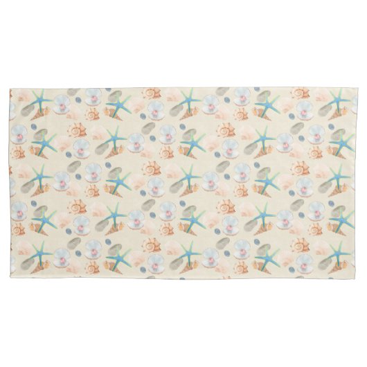 Waterverf van staarten en schelpdieren kussensloop (Voorkant)