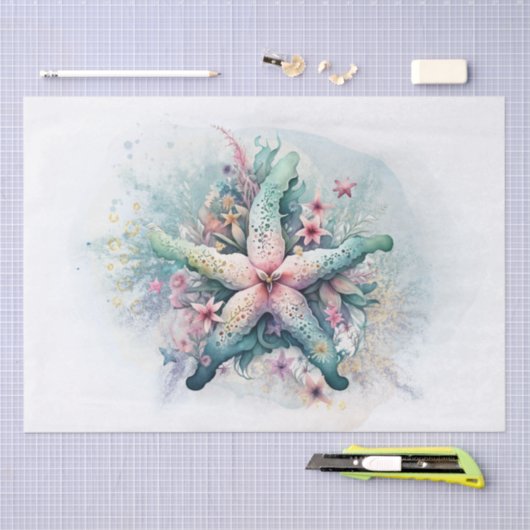 Waterverf van Starfish Floral Tissuepapier (Craft)