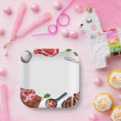 Waterverf van steak food papieren bordje (Feest)