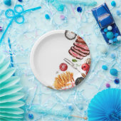 Waterverf van steak food papieren bordje (Feest)