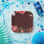 Waterverf van steak food papieren bordje (Feest)