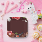 Waterverf van steak food papieren bordje (Feest)