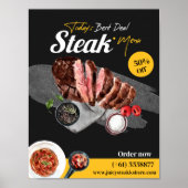 Waterverf van steak food poster (Voorkant)