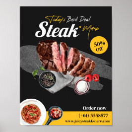 Waterverf van steak food poster