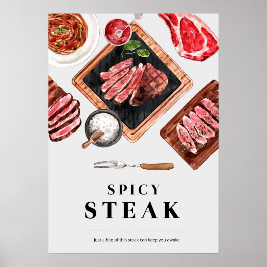 Waterverf van steak food poster (Voorkant)